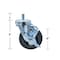 Bk Resources 4-inch Threaded Stem Casters, GY Rubber Wheels, Brake, 300lb Cap, Oil/Grease/Water Resistant, 4PK 4SBR-4ST-GR-PS4 - alternate 5